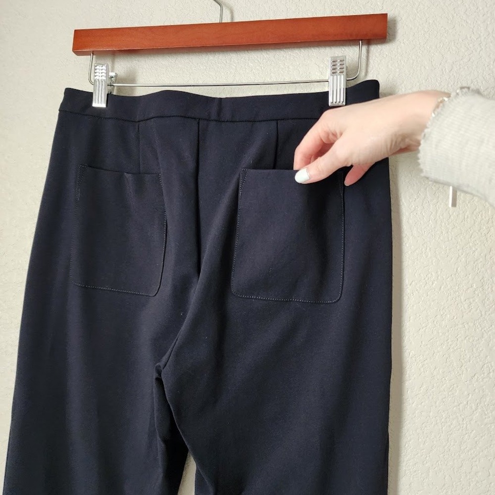 THE RESET Navy Skinny Stretch Pant Clean Girl Minimal Tailored Size M - Picture 5 of 7